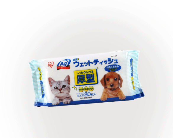[ 直接买] 犬猫通用，爱丽思IRIS宠物专用湿巾80抽*3包