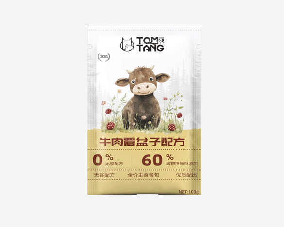 TOM&TANG汤姆糖犬用主食餐包牛肉覆盆子口味100g*1包