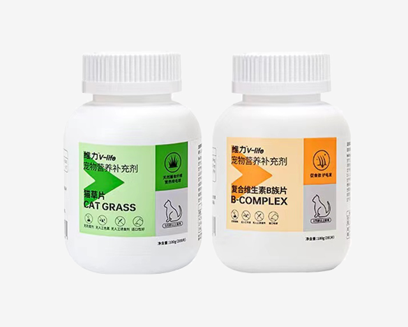 红狗RedDog 猫草片200片+维生素B片猫200片（猫用）