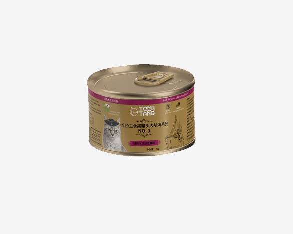 TOM&TANG汤姆糖全价猫用主食罐猪肉木瓜迷迭香口味170g*1罐