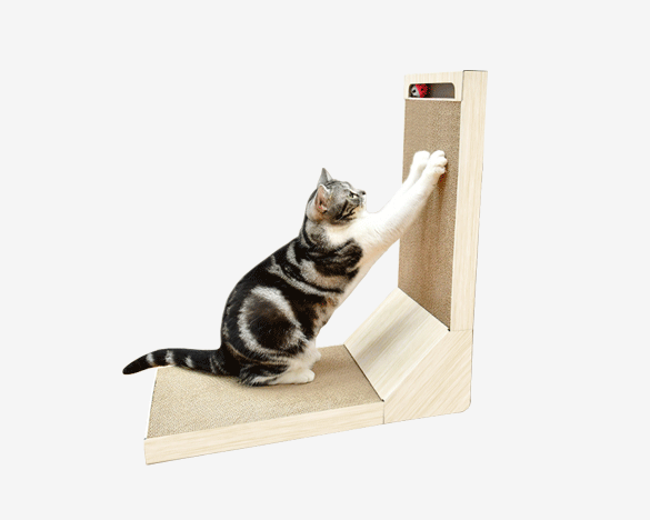 得酷纸盒靠墙铃铛猫抓板 猫咪磨爪器猫爪盘耐磨宠物玩具