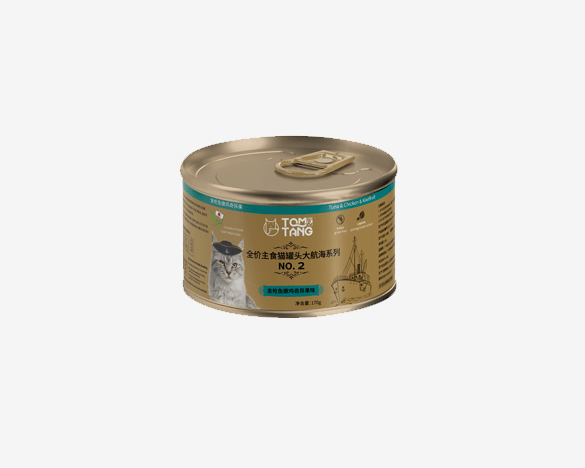 TOM&TANG汤姆糖全价猫用主食罐金枪鱼嫩鸡奇异果口味170g*24罐（整箱装）