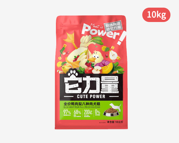 [直接买]它力量犬用全价鸭肉梨八种肉犬粮10kg