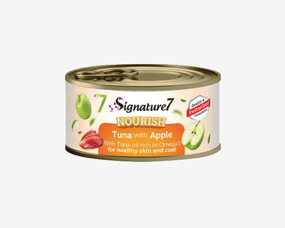 Signature7心宠怀果补滋养系列小金罐 吞拿鱼苹果配方猫罐头80g*1罐