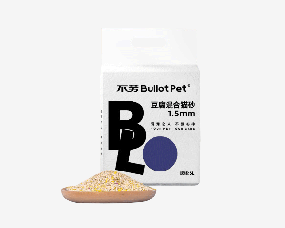 不劳小菊一代1.5mm豆腐膨润土混合猫砂6L*4包