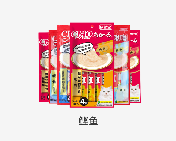 伊纳宝（INABA）妙好啾噜猫条猫零食湿粮 14g*4*6支 鲣鱼