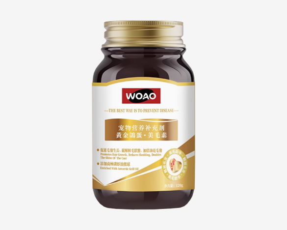 WOAO黄金鸽蛋美毛素 猫狗卵磷脂滋养120g/瓶
