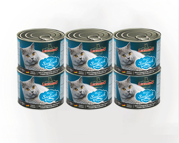 德国小李子Leonardo全猫主食罐头 海洋鱼口味200g*6罐