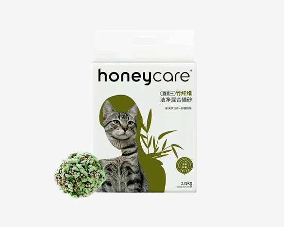 Honeycare竹纤维混合猫砂（2.75kg*4包）