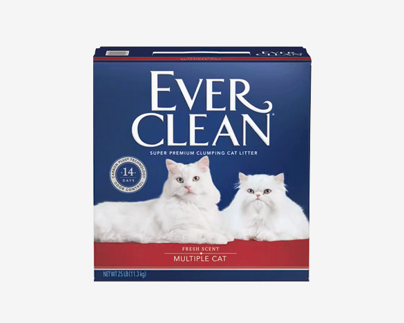 美国进口EverClean铂钻膨润土活性炭无尘猫砂 红标长效低敏芳香25磅