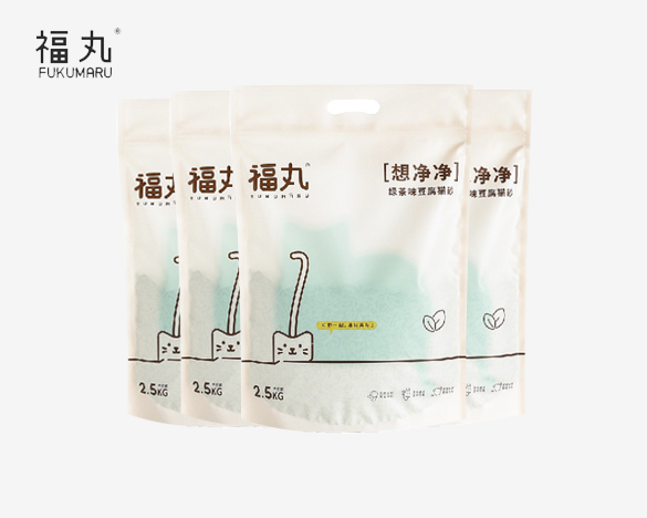 福丸豆腐猫砂 绿茶猫砂2.5kg*4袋（2mm颗粒）