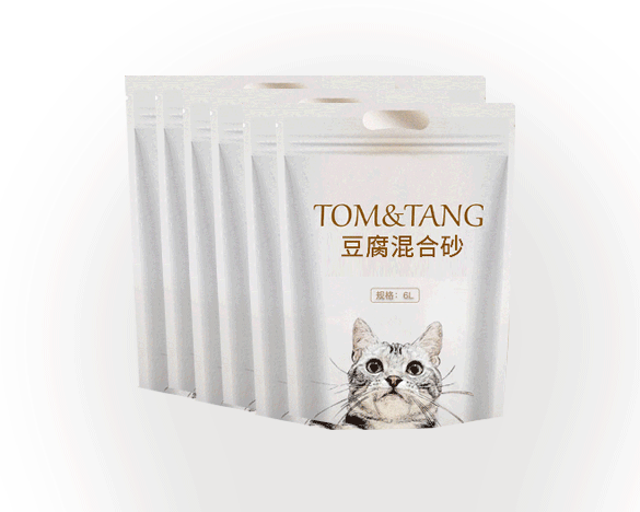 出口品质TOM&TANG豆腐膨润土混合猫砂6L*6包