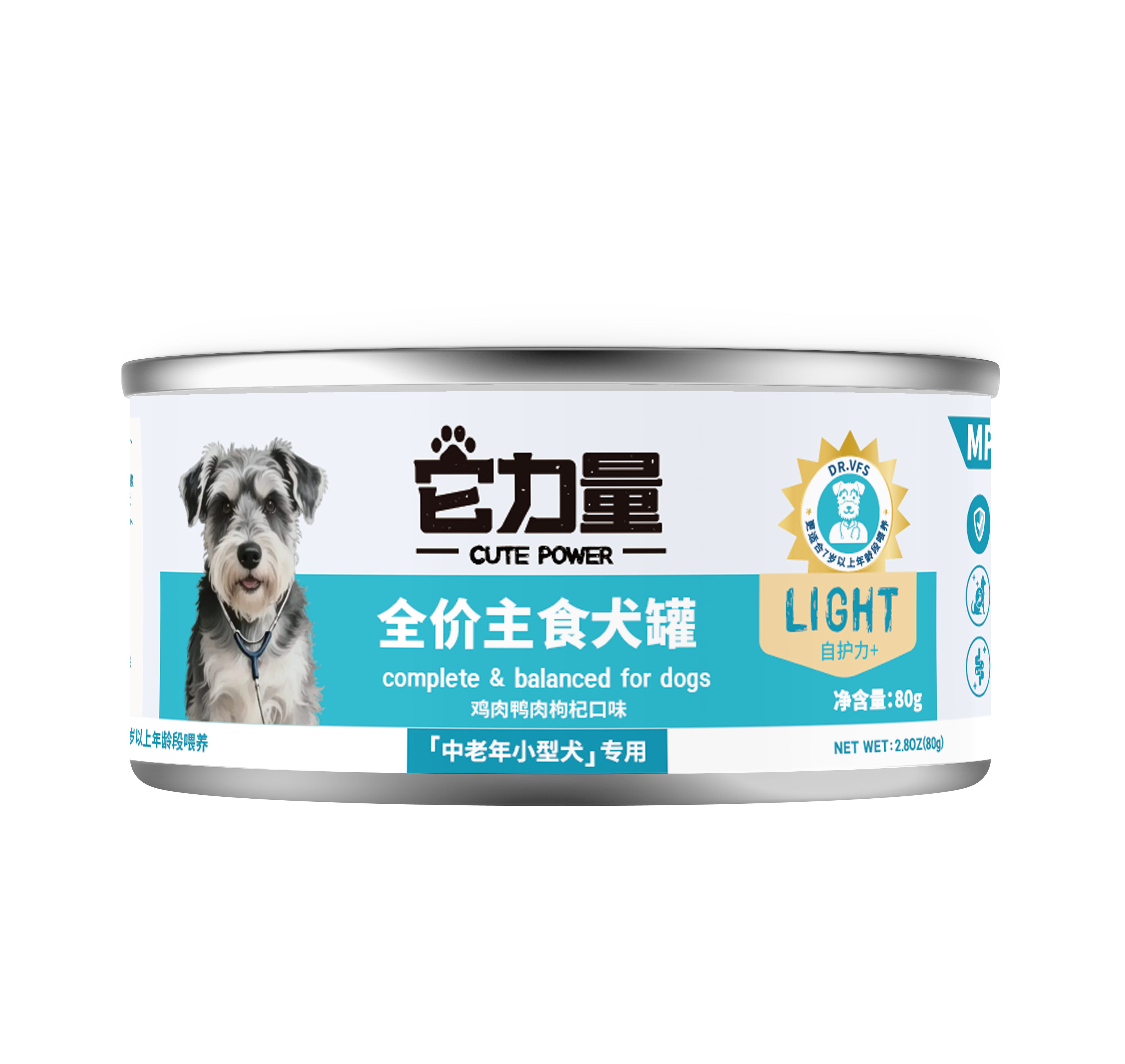 它力量VFS 全价主食犬罐 鸡肉鸭肉枸杞口味 80g