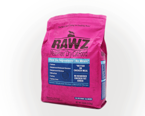 正品标！美国RAWZ罗斯全猫粮脱水鲑鱼六种肉7.8磅（破损不少重）