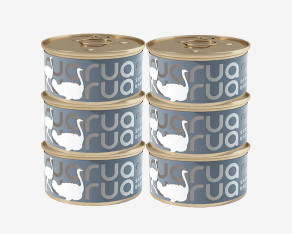 PRADOOU派兜Ruarua系列 无谷全猫主食罐头 鸵鸟口味80g*6罐