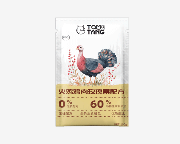 TOM&TANG汤姆糖犬用主食餐包火鸡鸡肉玫瑰果口味100g*1包