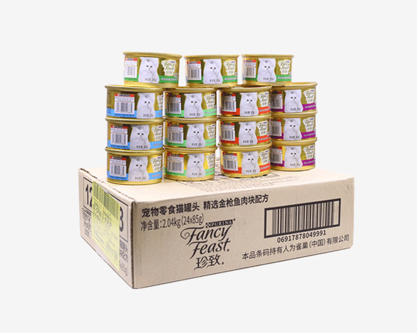 [直接买]珍致猫罐头猫咪零食 泰国进口成猫幼猫粮湿粮85g*24罐 多口味随机组合