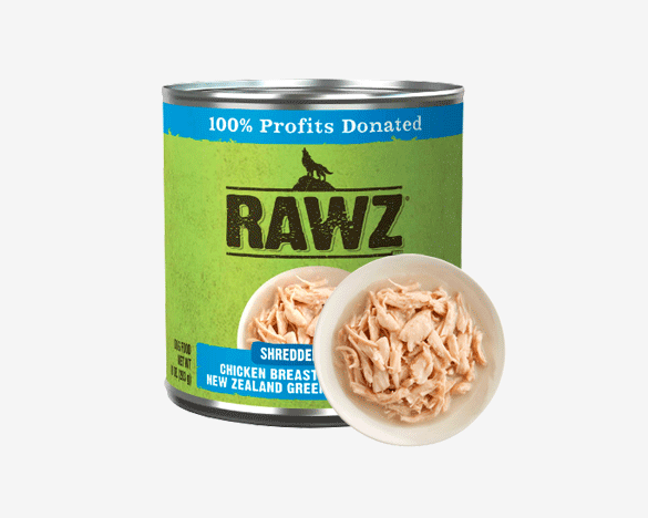 RAWZ罗斯肉丝系列 绿唇贻贝鸡胸肉椰肉配方狗罐头283g*12罐