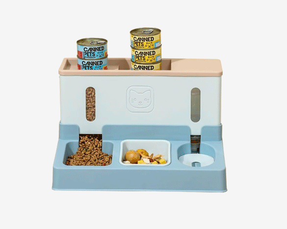 猫咪狗狗自动蓄水喂食器猫碗狗碗（天蓝色）
