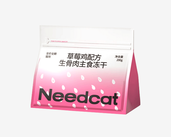 Needcat你的猫生骨肉主食冻干 草莓鸡配方200g/包