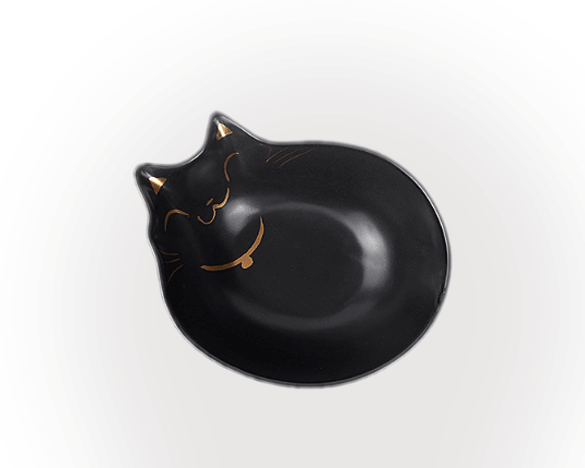 CAT BOWL描金陶瓷猫食碗