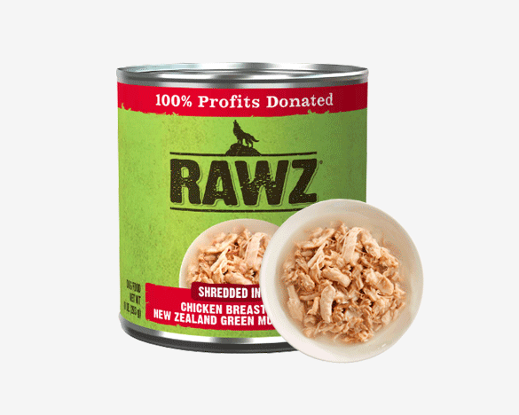 RAWZ罗斯肉丝系列 绿唇贻贝鸡胸肉鸭肉配方狗罐头283g*12罐