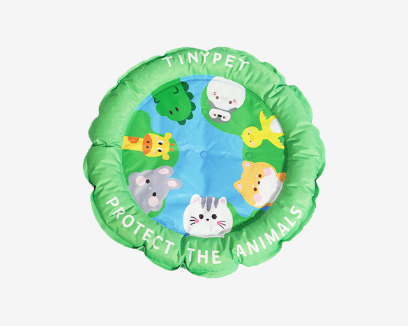 Tinypet小芥 宠物夏季防暑降温冰垫猫狗宠物用品-地球动物园（直径60cm）