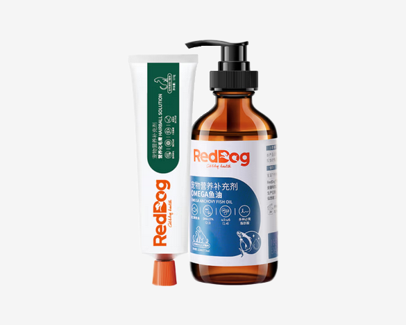 红狗RedDog 鱼油223ml+化毛膏120g（猫用）