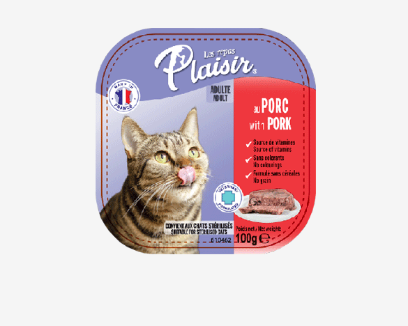 法国Les Repas Plaisir普莱喜 猪肉肉酱猫餐盒100g*1盒